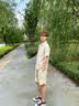 LOMBT老錢風(fēng)亞麻短袖T恤男夏季涼感上衣透氣寬松百搭Polo衫MT18淺米色L 曬單實拍圖