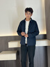 皮爾卡丹（pierre cardin）品牌夾克男士翻領外套春秋新款商務正裝干部茄克衫中年行政裝上衣 008藏青色【春秋款】 XL 曬單實拍圖