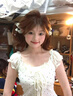 哈魯?shù)咸鹈啦c(diǎn)花邊短袖T恤女韓系溫柔修身假兩件綁帶帶飄帶泡泡袖上衣 杏色 （帶飄帶） XL （100-120斤） 曬單實(shí)拍圖
