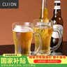 CLITON 復古浮雕啤酒杯家用玻璃水杯扎啤杯酒吧餐廳大容量飲料果汁杯2支 曬單實拍圖