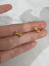 中國黃金（CHINA GOLD）黃金甜蜜心禮耳釘女足金蝴蝶結耳飾時尚甜美生日禮物送女友老婆 足金甜蜜心禮耳釘約1.53g 曬單實拍圖
