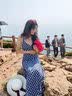 藍色格子掛脖連衣裙女夏2026新款收腰露背長款v領海邊度假吊帶裙 藍色單件連衣裙 【氣質女神搭配】 M 曬單實拍圖