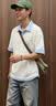 nasawassup官方短袖男夏季美式襯衫領條紋polo衫休閑假兩件t恤痞帥男士上衣 白色 XL （推薦140-160斤） 曬單實拍圖