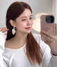 JEA·ANGEL珍珠貝殼流蘇耳圈耳環送女友禮物百搭簡約耳墜小眾高級感耳飾女 貝殼 曬單實拍圖