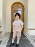 Leypian國(guó)際品牌進(jìn)口童裝夏季兒童禮服短袖休閑西裝演出服超好看時(shí)尚風(fēng)格 卡其色[四件套]無(wú)襯衫 120 cm 曬單實(shí)拍圖