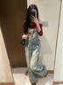 MISS SIXTY2026夏季新款牛仔連體褲含漢麻多皮牌減齡少女感背帶褲 復古藍 M 曬單實拍圖