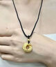 中國(guó)黃金（CHINA GOLD）足金時(shí)來(lái)運(yùn)轉(zhuǎn)平安扣項(xiàng)鏈黃金吊墜男女士轉(zhuǎn)運(yùn)珠情侶款禮物送女友 【京速達(dá)】福字時(shí)來(lái)運(yùn)轉(zhuǎn)項(xiàng)鏈【黑繩】約1.5g 曬單實(shí)拍圖