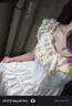 蕓蕁連衣裙女2026新款春夏韓版甜美小飛袖立體花瓣刺繡長款連衣裙針織 套裝. M 曬單實拍圖