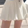 莫代爾白色花苞短裙女2026夏季新款高腰a字顯瘦防走光裙褲蓬蓬半身裙 曬單實拍圖