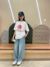 兜兜王國女童套裝夏季2026新款大童洋氣韓版t恤夏裝女孩牛仔闊腿褲兩件套 粉色 【短袖+牛仔褲】兩件套 150 曬單實拍圖