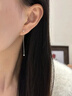 逐青999足銀長款耳線純銀流蘇耳釘女士氣質輕奢養耳洞耳骨釘新款耳環 999足銀圓球豆豆耳線5.5cm 禮盒 曬單實拍圖