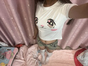 大眼睛衣服皮卡丘夏動漫美少女可愛卡通短袖t恤女高腰緊身顯胸 粉眼睛 M 曬單實拍圖