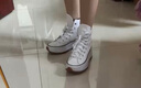 匡威（Converse）【滔搏運動(dòng)】Converse匡威帆布鞋女鞋高幫厚底增高運動(dòng)鞋輕便舒 166799C 38.5 曬單實(shí)拍圖
