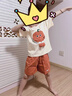 G.duck小黃鴨男童夏季套裝2026帥氣兒童短袖男寶寶衣服薄款夏裝運動短褲 純棉C103款海綿寶寶套裝 100 建議2-3歲25-30斤 曬單實拍圖