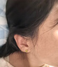 潮宏基花韻黃18K金耳線耳釘女彩金耳飾送女友生日禮物 荷葉（單只款） 曬單實拍圖