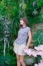 拉夏貝爾撞色圓領正肩條紋短袖t恤女減齡洋氣小飛袖針織上衣 綠色條紋 M 曬單實拍圖