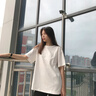 紅豆【萊賽爾】短袖T恤男經典圓領純色LOGO刺繡棉質柔軟親膚打底衫 曬單實拍圖