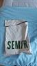 森馬（Semir）王安宇同款丨長袖T恤男重磅純棉打底衫字母t恤25秋冬保暖情侶上衣 淺花灰00211 XS 曬單實拍圖