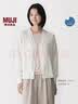 MUJI 女式 防紫外線輕薄針織V領開衫女裝上衣針織衫女款春季防曬衣 白色 M （160/84A） 曬單實拍圖