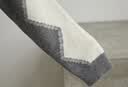 Basic House/百家好圓領黑白撞色毛衣女春秋新款百搭針織衫上衣 灰色 M 90-120斤 曬單實拍圖