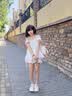 森女部落甜美風(fēng)郁金香設(shè)計感萊賽爾露肩上衣2026新款初夏絕美套裝 白色上衣 S 模特碼 曬單實拍圖