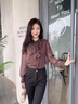 羅蒙（ROMON）襯衫女士2024秋季新款職場(chǎng)女裝洋氣減齡小衫雪紡上衣法式氣質(zhì)襯衣 花色 M 90-105斤 曬單實(shí)拍圖