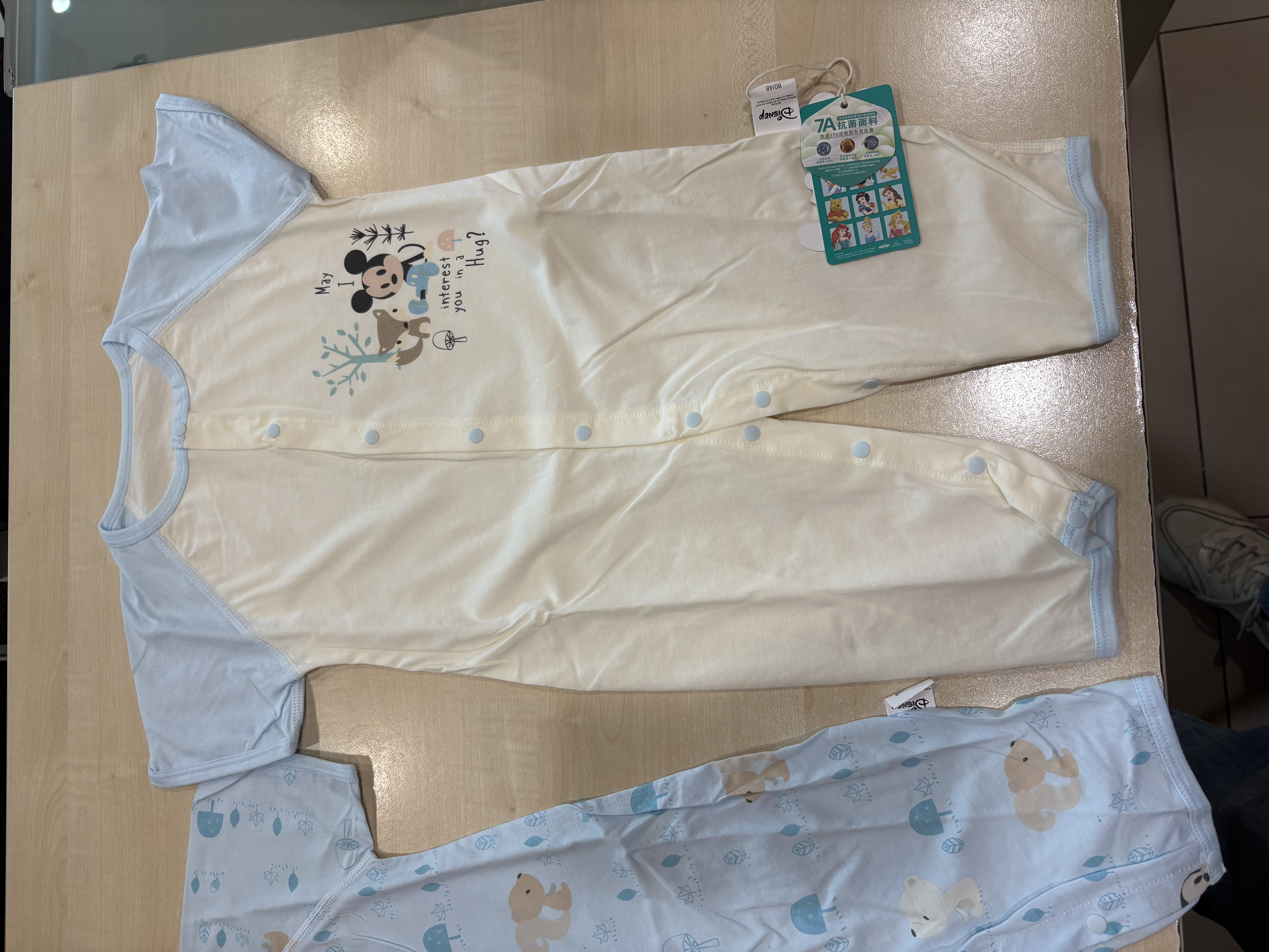 迪士尼（Disney）2件嬰兒衣服夏季薄款新生兒連體衣A類純棉滿月男女寶寶爬爬服睡衣 曬單實拍圖