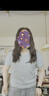 歌米拉（Gemila）冰絲短袖t恤女士高檔微胖mm夏裝2026新款針織衫遮肚子潮流v領(lǐng)上衣 V領(lǐng)彩砂藍(lán) 2XL (建議130-140斤穿) 曬單實(shí)拍圖