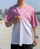 啄木鳥（TUCANO）冰絲寬松男士短袖t恤夏季2026新款半截袖體恤青少年學(xué)生潮牌上衣 8868粉色 (單上衣) XL 建議130-150斤 曬單實(shí)拍圖