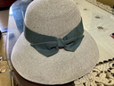 Rogosky 專(zhuān)柜潮牌帽子女春夏季新款時(shí)尚日系明星同款沙灘帽草帽防曬遮陽(yáng)可折疊太陽(yáng)帽漁夫帽輕奢原創(chuàng  ) 娘娘同款-花灰色 成人款M（56-58CM)可調節 曬單實(shí)拍圖
