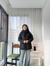 鴨鴨（YAYA）佟麗婭同款城市輕戶外沖鋒羽絨服女短款冬新款收腰撞色派克服外套 米色 M 160/84A 曬單實(shí)拍圖