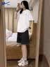 回力白色短袖t恤女正肩2026新款夏裝顯瘦遮肚子休閑長袖夏季純棉體恤 曬單實拍圖