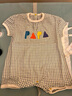 papa爬爬夏季嬰兒衣服男女寶寶格紋連體衣嬰兒短袖爬服外出超萌洋氣 藍(lán)色 80cm 曬單實拍圖