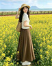 U·R·JEES2026新款夏季連衣裙女裝今年最流行的衣服兩件套裝顯瘦穿搭褲裙子 白小熊T恤+咖色裙褲+腰帶 L 建議105-115斤 曬單實(shí)拍圖