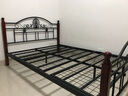疊億 鐵藝床鐵架實木床腿鋼木結(jié)構(gòu)高度可調(diào)節(jié)501A 黑色棕腿單床 200*150CM 曬單實拍圖