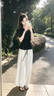 圣保美夏季休閑闊腿褲女裝套裝2026新款氣質(zhì)高級(jí)感短袖上衣褲子穿搭兩件 套裝【黑色上衣+白色褲子】 M 曬單實(shí)拍圖