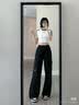 adidas修身時尚休閑運動短袖上衣T恤女裝夏季新款阿迪達斯三葉草   深靛藍   S 曬單實拍圖