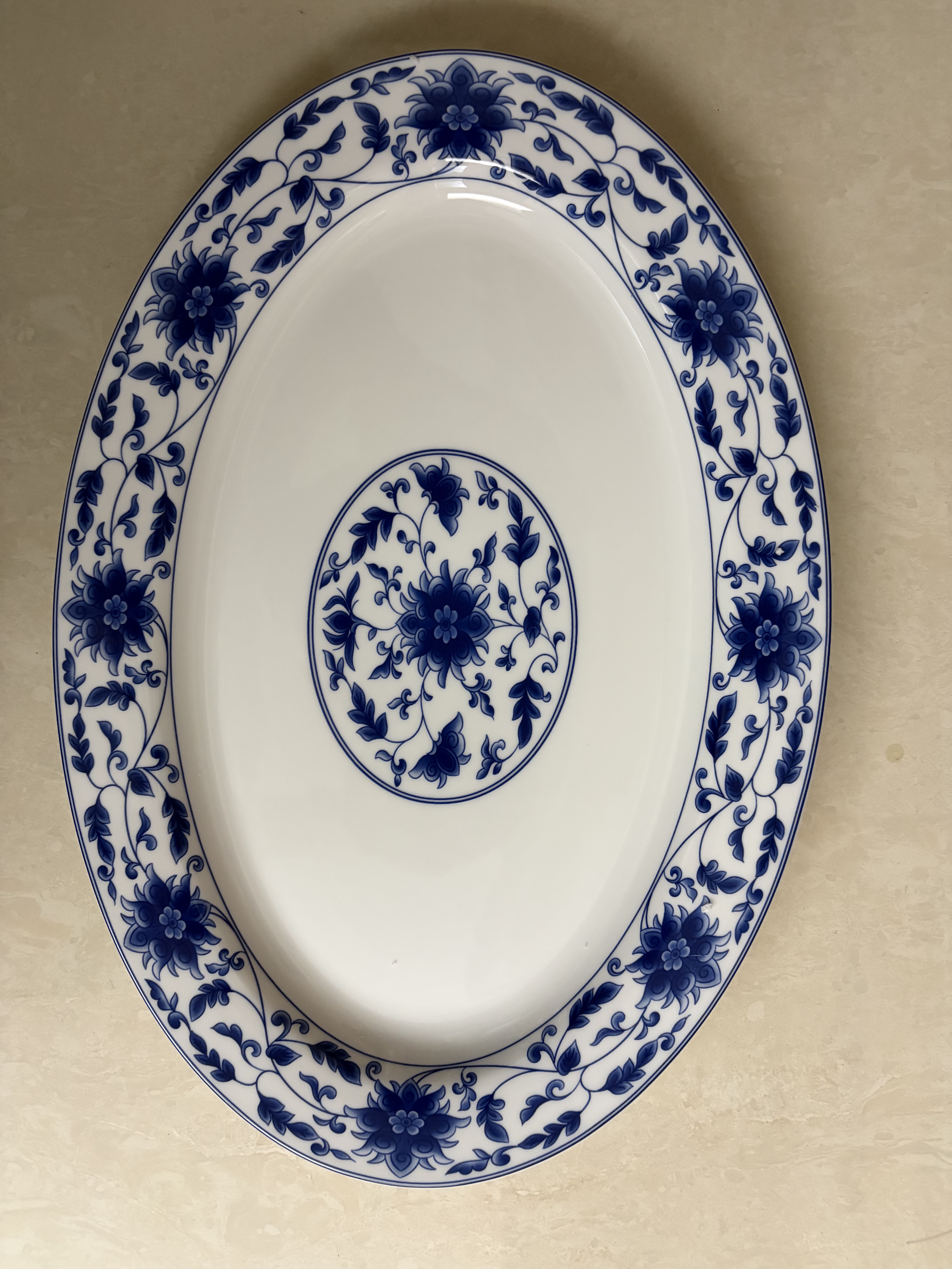 景德鎮(zhèn)官方陶瓷家用吃飯碗盤碟套裝釉中彩青花餐具整套高檔喬遷之喜禮物 纏枝牡丹餐具10人裝 56頭 曬單實拍圖