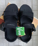 斯凱奇（Skechers）夏季新品男士輕質(zhì)涼鞋舒適百搭可調節魔術(shù)貼耐磨防滑拖鞋 全黑色/BBK 39.5 曬單實(shí)拍圖