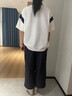 紫洛妮初中學生短袖T恤女2026夏季新款青少女polo領高中生夏裝上衣寬松 【白色T恤+藏青褲子23237】 M 曬單實拍圖