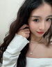 YIZUN. CHOMELS925銀施家真多麻戴妃珍珠吊墜項鏈女輕奢小眾勁鏈520禮物送女友 單顆白珍珠項鏈（約48cm） 曬單實拍圖