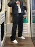 李寧休閑褲男春秋款直筒針織棉質(zhì)衛褲透氣運動(dòng)褲跑步寬松健身運動(dòng)長(cháng)褲 黑色-直筒衛褲 XL 曬單實(shí)拍圖