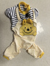 MIKI PAD狗狗衣服小型犬春秋款貓咪衣服四腳衣可牽引小狗衣服泰迪比熊 黃色小熊背帶褲 L背長(cháng)35cm（參考體重8-11斤） 曬單實(shí)拍圖
