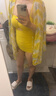 DK連體游泳衣女2026年新款爆款高級感海邊泡溫泉 深黃(帶罩衫) XL 曬單實拍圖