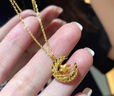 中國珠寶黃金吊墜足金碎冰冰星月之戀項鏈送女友送老婆七夕情人節(jié)禮物 曬單實拍圖
