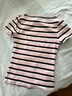 H&M2026夏季新款女裝一字領(lǐng)棉質(zhì)上衣1354106 淺粉色/條紋 S 160/88 曬單實(shí)拍圖