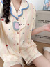 另約睡衣女款夏季純棉短袖帶胸墊2026新款全棉夏天可愛少女家居服套裝 蘋果小象 【固定胸墊】 XL 曬單實拍圖