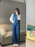 自巧小個(gè)子新復古回潮牛仔套裝女2024秋季新款馬甲背心牛仔褲兩件套 牛仔藍馬甲 S (3碼) 曬單實(shí)拍圖