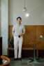 FULL MONTY【新款】純棉翻領黑色男士休閑短袖polo衫商務豎條紋T恤2026年夏 70013 XL 曬單實拍圖