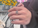 男士戒指1克拉霸氣潮男仿真鉆戒情侶婚戒pt950鉑金莫桑石白金男戒 50分輕奢款 曬單實拍圖